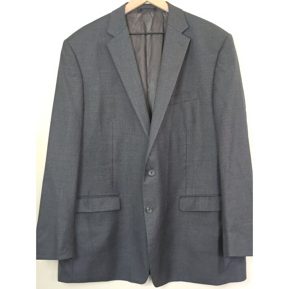 Lauren Ralph Lauren 50L 100% Wool Blazer Sport Coat Gray Windowpane 2 Button - Picture 7 of 14